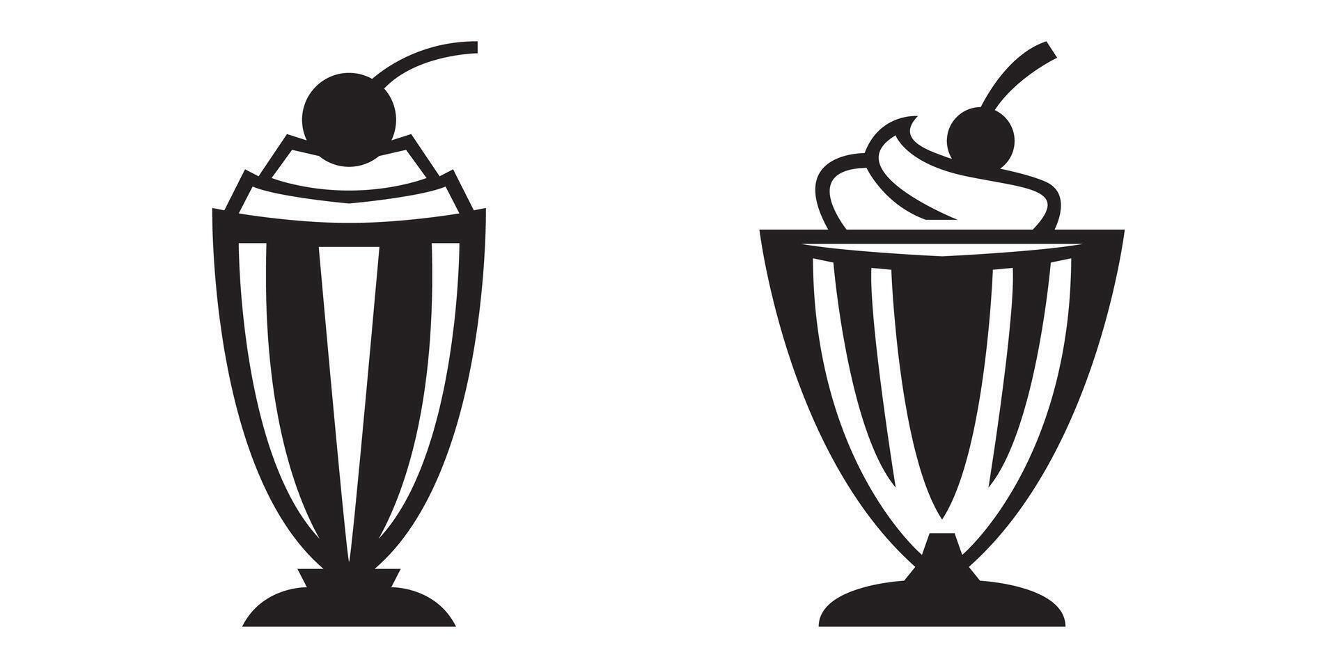 Graphic of milkshake silhouettes vector
