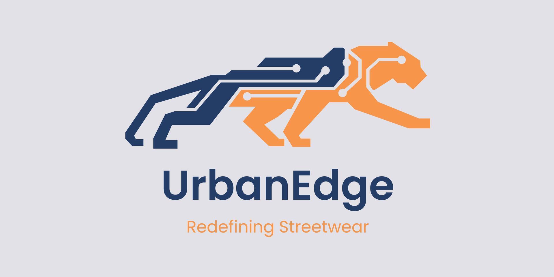 Urban Edge Logo with orange and blue vector