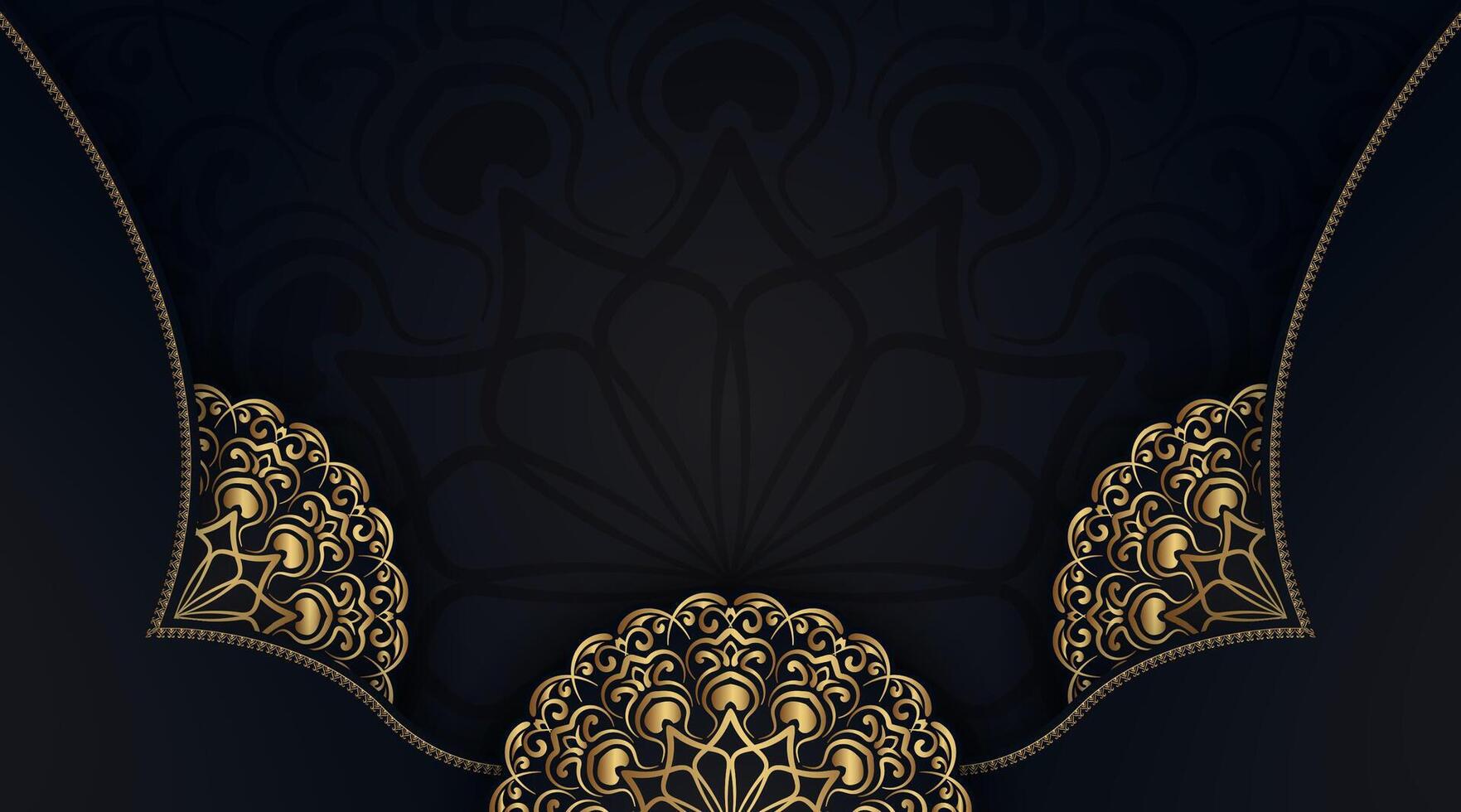 Black and gold decorative background design vector
