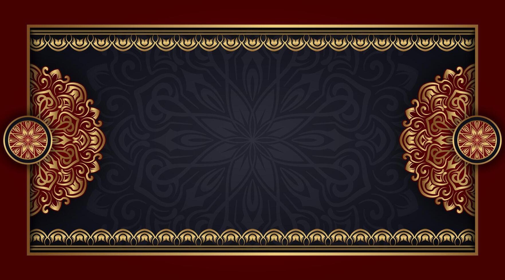 Elegant dark patterned design with gold accents vector