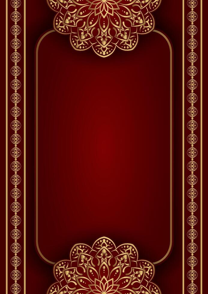 Red and gold floral pattern vector