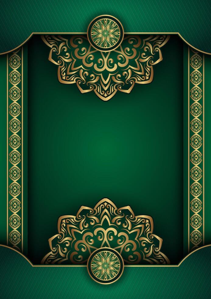 Green and gold decorative background design vector