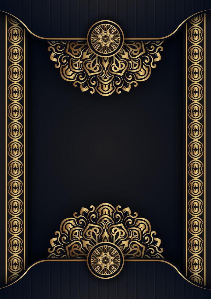 Black and gold decorative background design vector