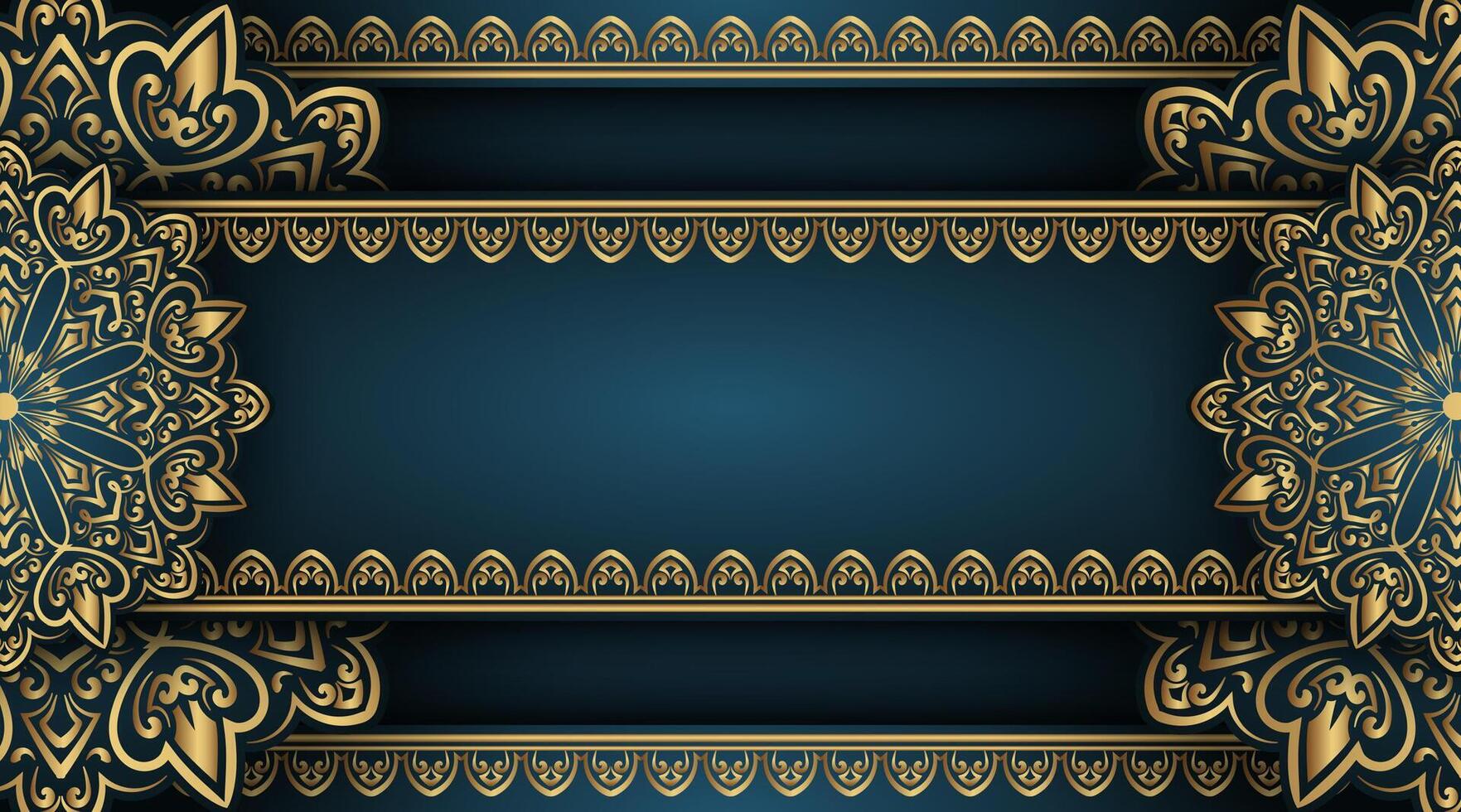 Blue and gold decorative background design vector