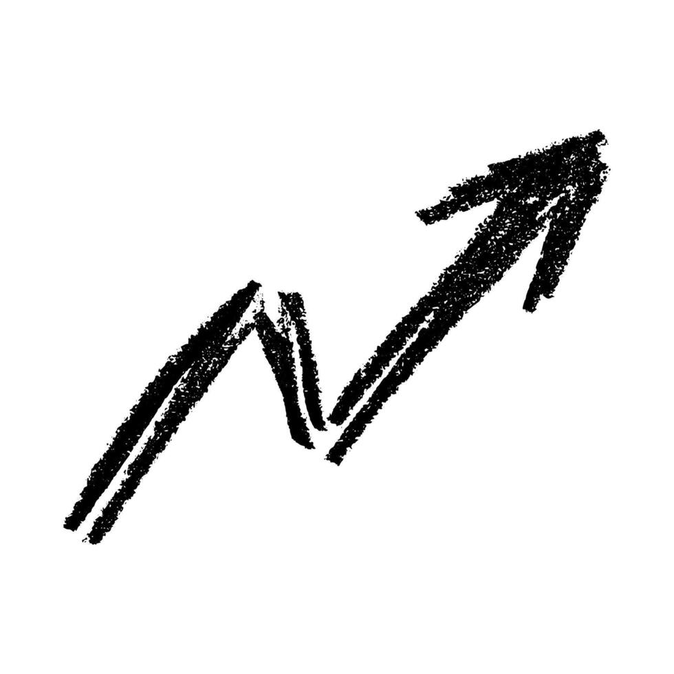 Hand drawn ink arrow illustration Business doodle clipart. Single element for design vector