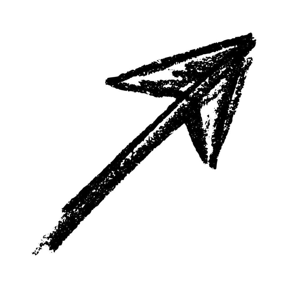 Single element Hand drawn ink arrow illustration in sketch style. Business doodle clipart vector