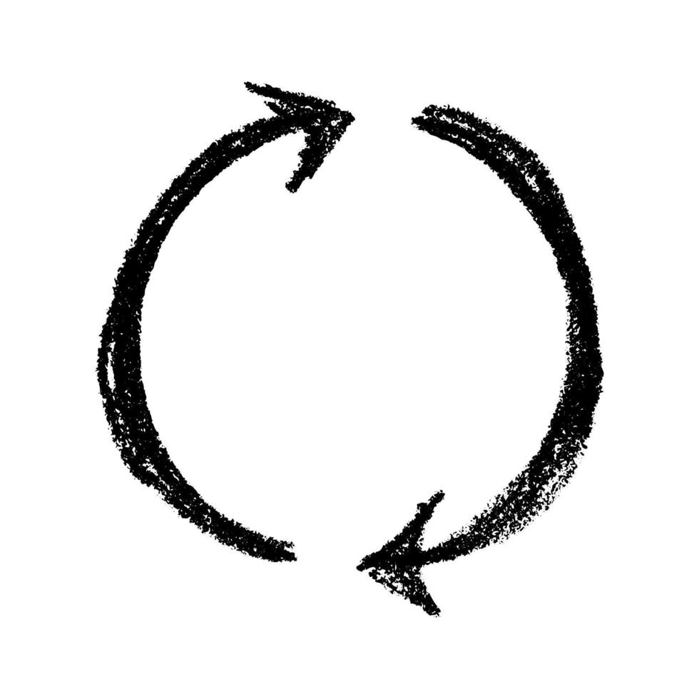 thirteen Hand drawn recycle arrow icon Recycling resources symbol Reuse of materials, zero waste, green environment, saving the planet vector