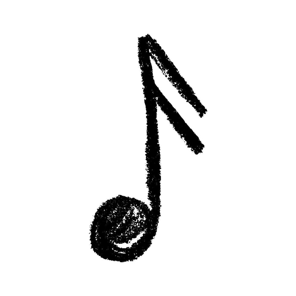 Musical note doodle. Hand drawn musical symbol. Single element for design, decor, logo vector