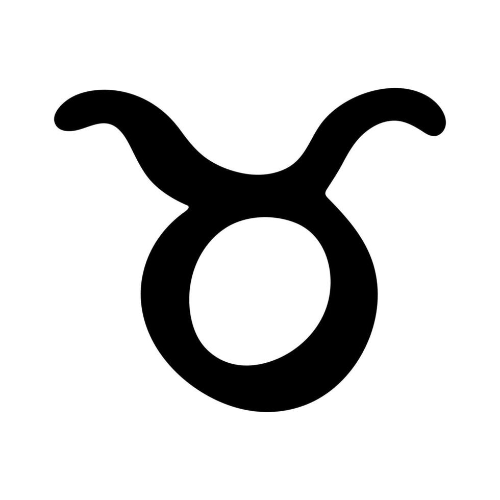 Hand drawn taurus zodiac sign Esoteric symbol doodle Element for design Astrology clipart vector