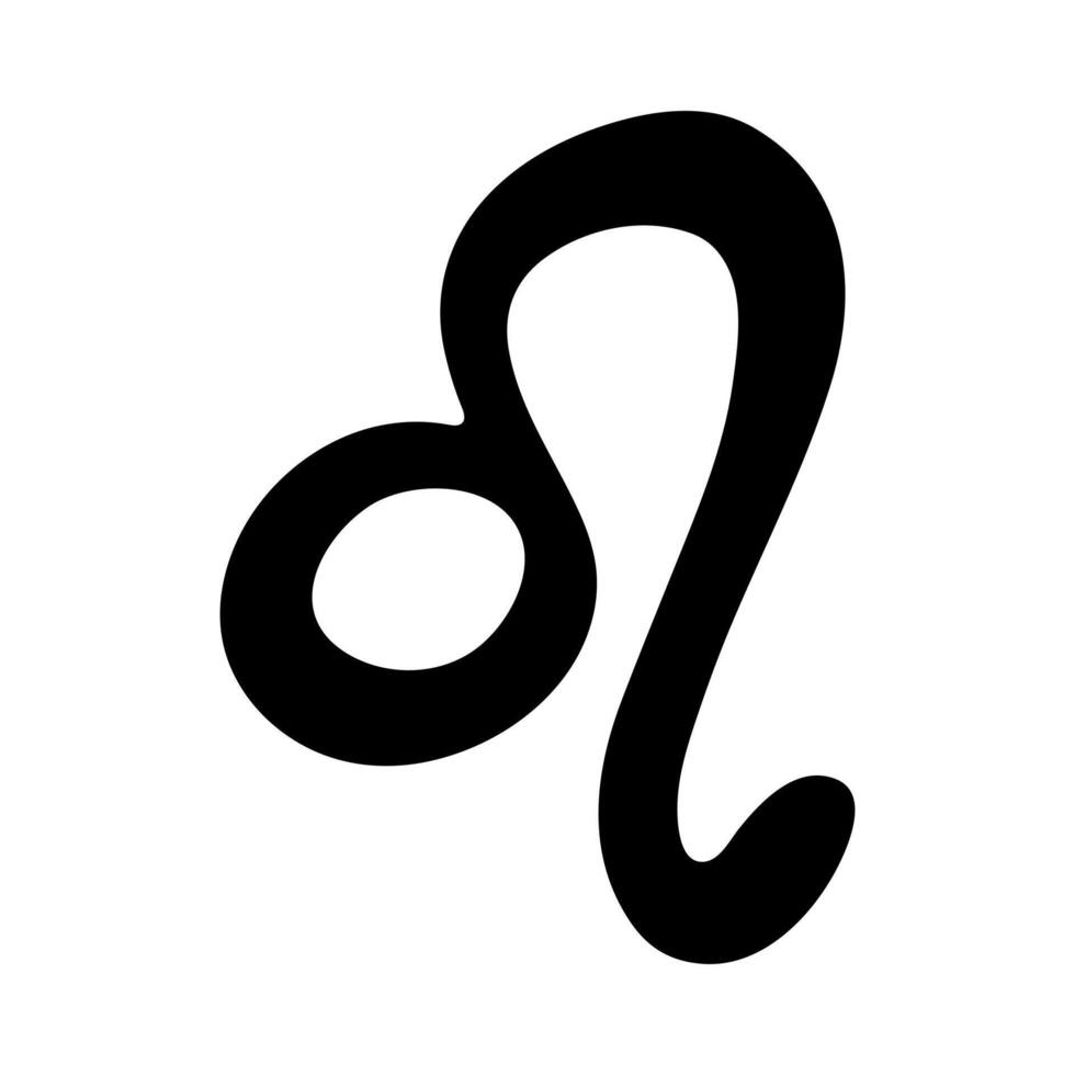 Hand drawn leo zodiac sign Esoteric symbol doodle Element for designAstrology clipart vector