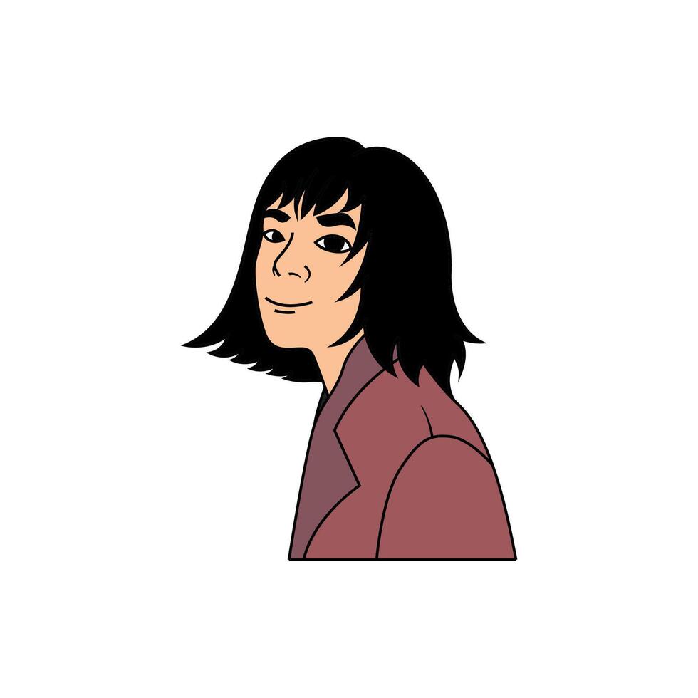 A woman with short hair is smiling vector