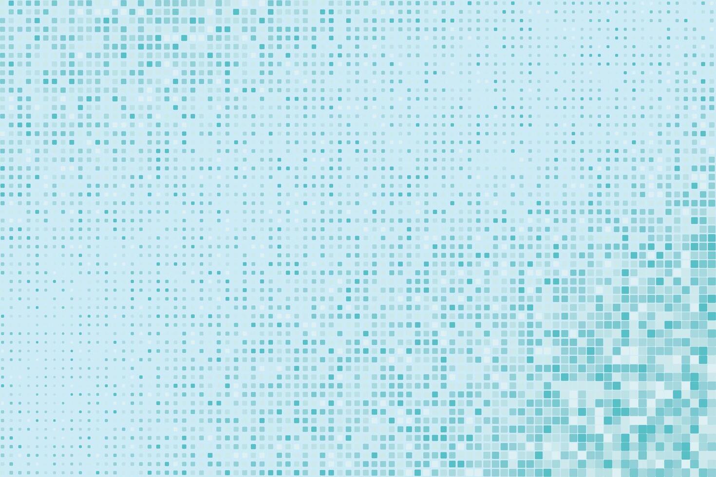 Abstract blue mosaic background made of small square tiles with pixelated gradient transition. Clean geometric pattern, perfect for digital, web, tech or minimalist design. vector