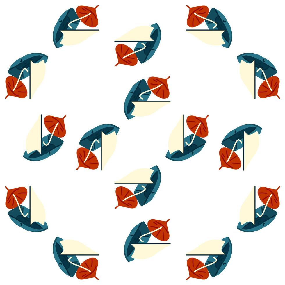 Seamless Autumn Leaf Boat Pattern vector
