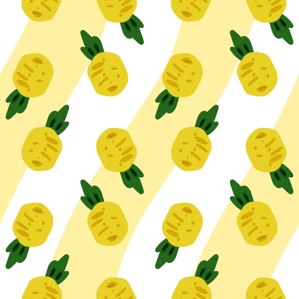 Playful Pineapple Seamless Pattern vector