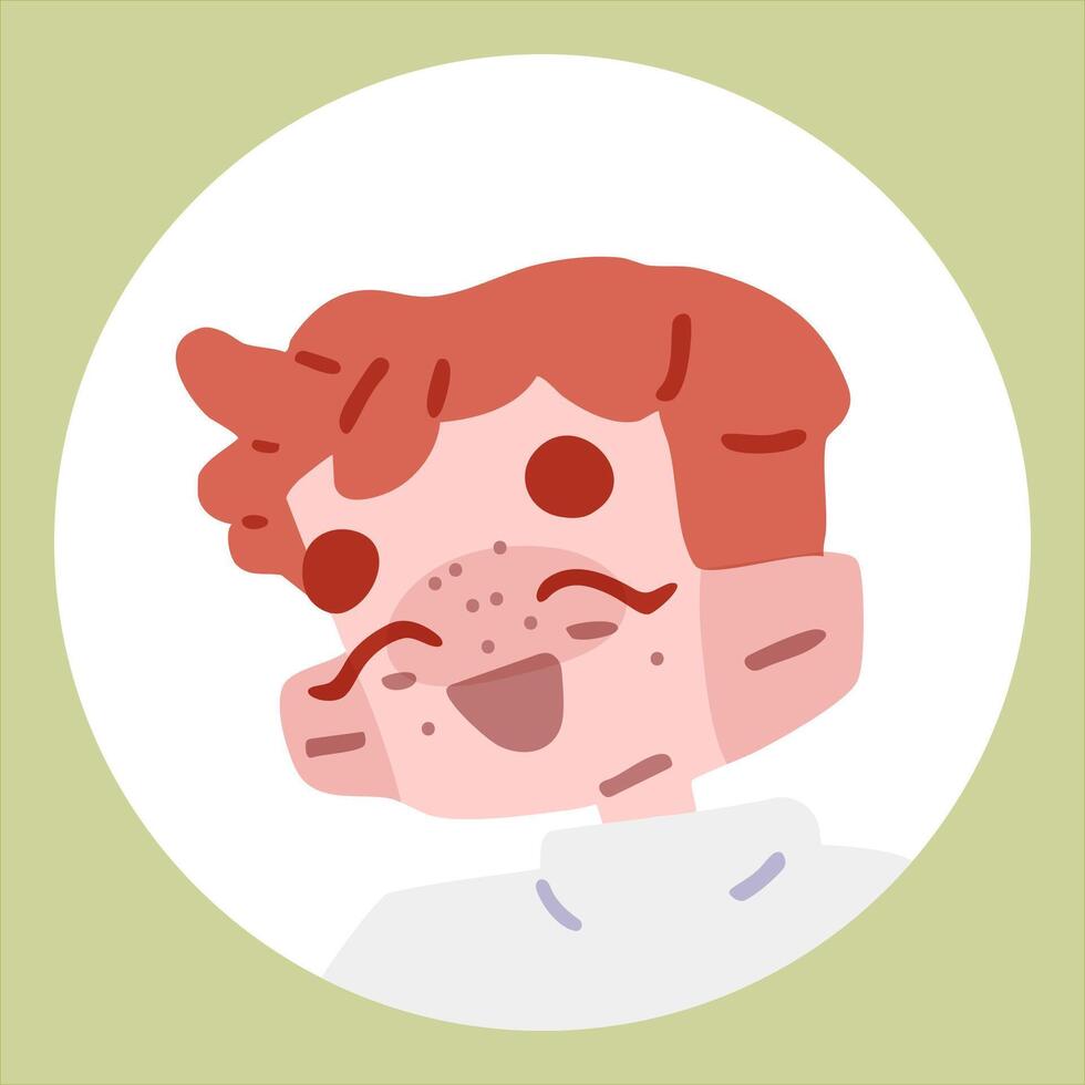 Cartoon Freckled Boy Avatar Icon vector