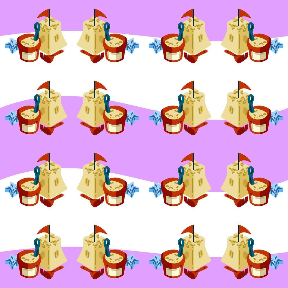 Seamless Cartoon Beach Toy Pattern vector