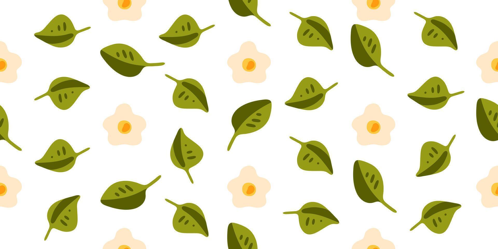 Seamless Leaf and Flower Pattern vector