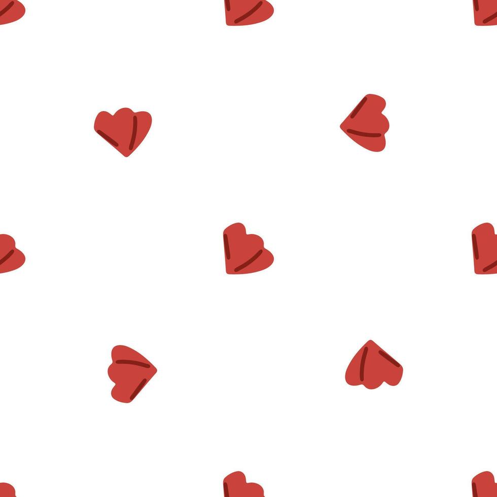 Seamless Red Heart Card Pattern vector