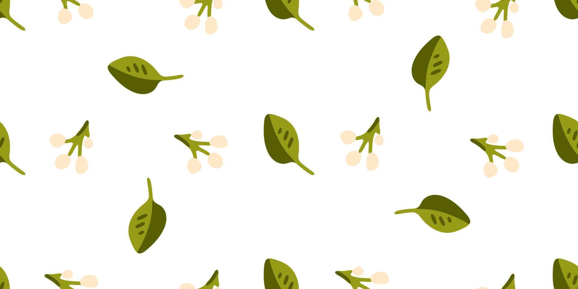 Seamless Leaf and Berry Pattern vector