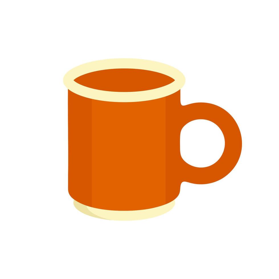 Cartoon Orange Coffee Mug Icon vector