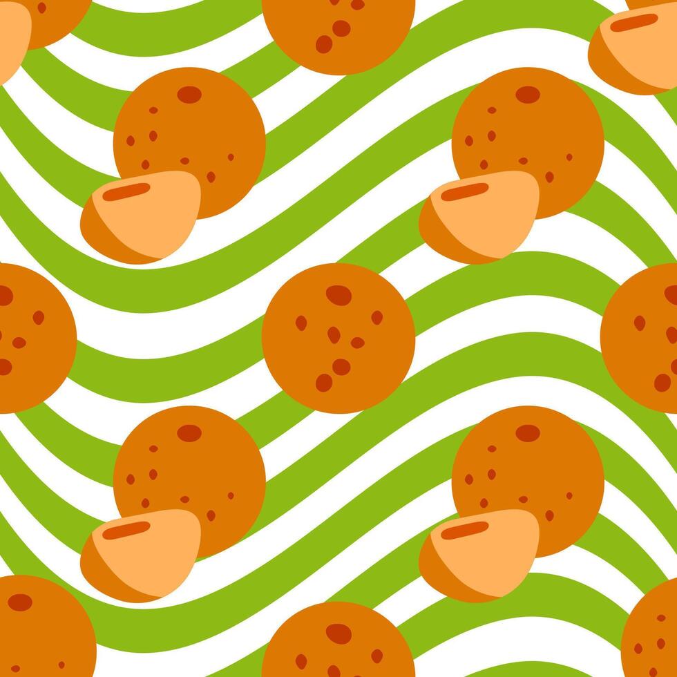 Seamless Cartoon Orange Fruit Pattern vector