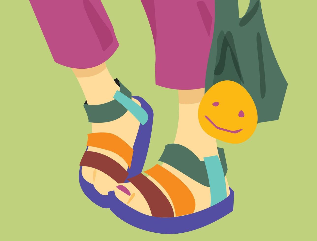 Colorful Summer Platform Sandals vector