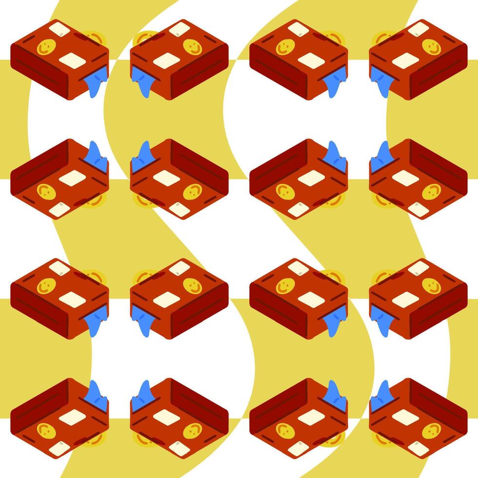 Playful Luggage Seamless Pattern vector