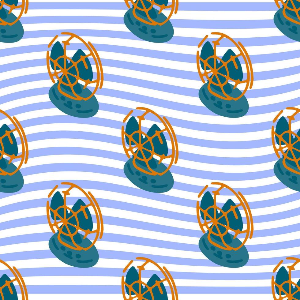 Seamless Retro Fan Summer Pattern vector