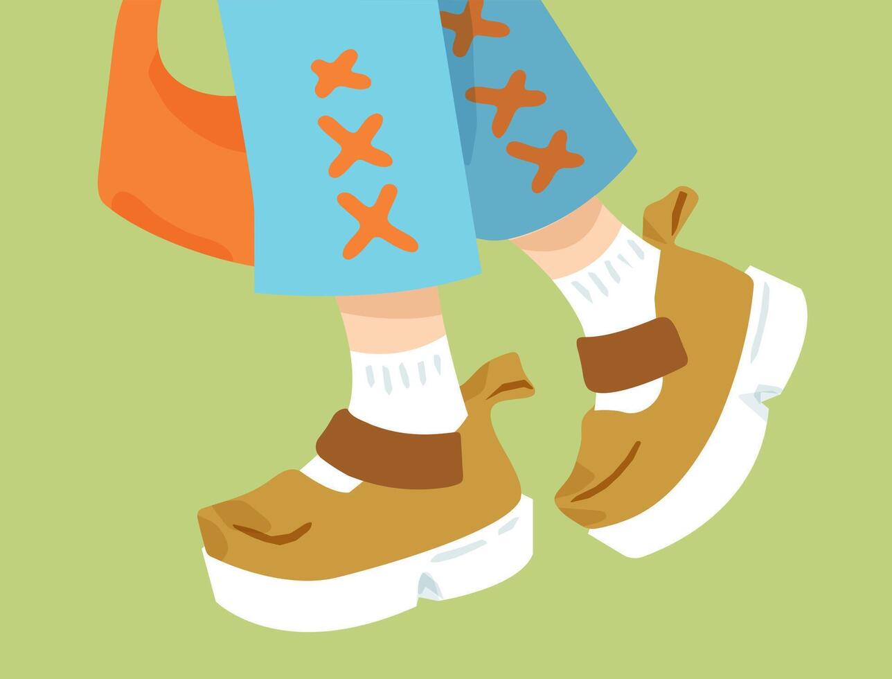 Cartoon Summer Platform Sandals vector