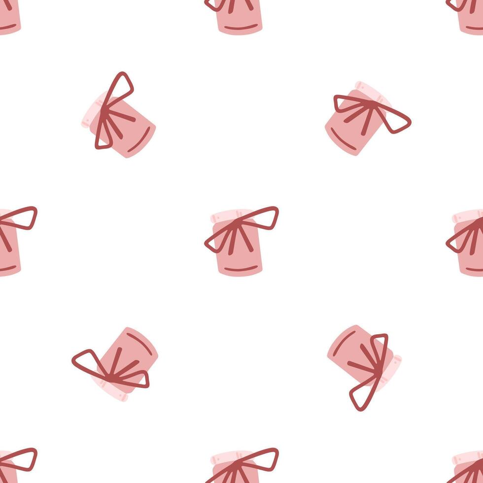 Seamless Pink Jam Jar Pattern vector