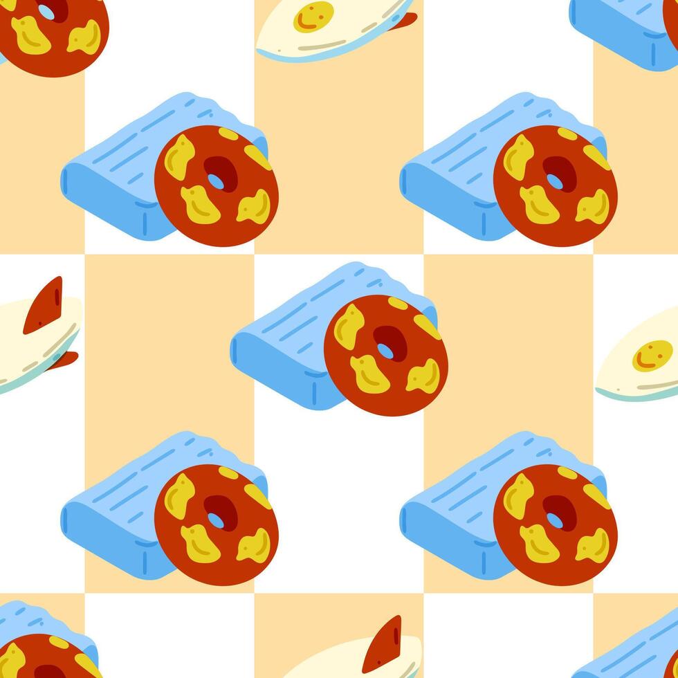 Seamless Summer Pool Float Pattern vector