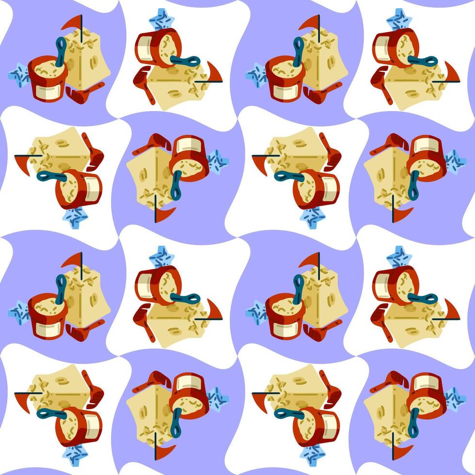 Seamless Beach Sandcastle Pattern vector