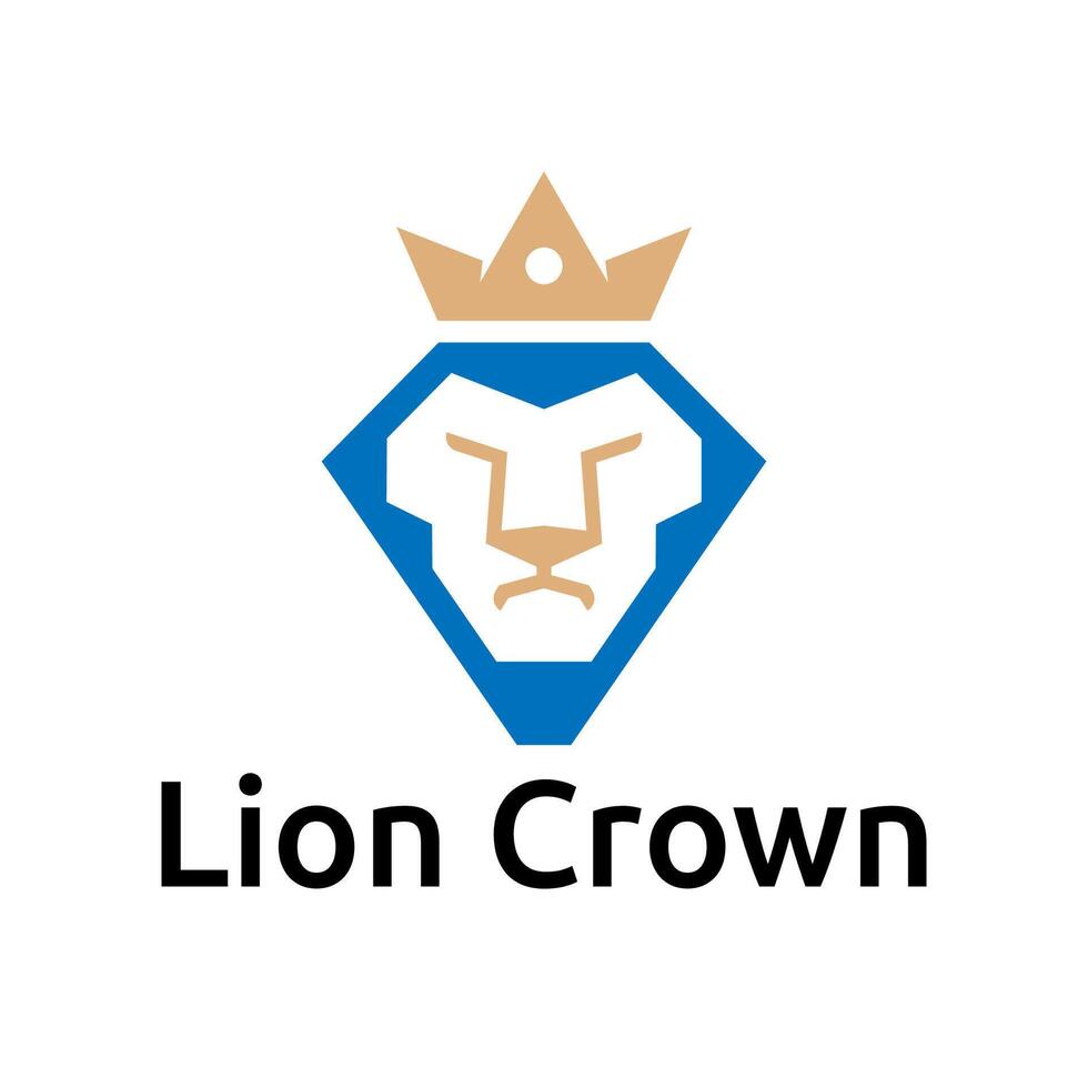 Lion Crown Logo Crowned Beast Branding Identity vector