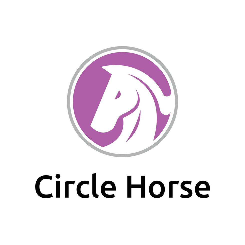 Subtle and Graceful in Pink Hue Circle Horse Logo vector
