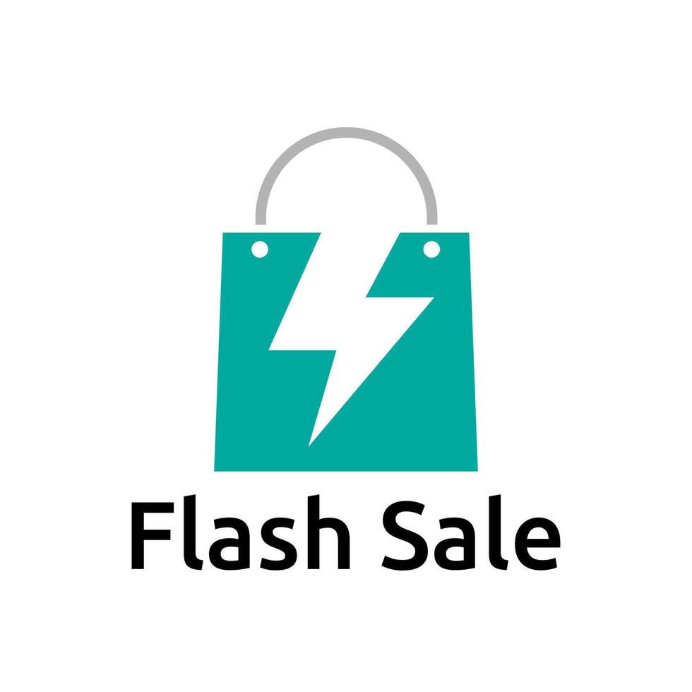 Flash Sale Lightning Bold Sale Logo vector