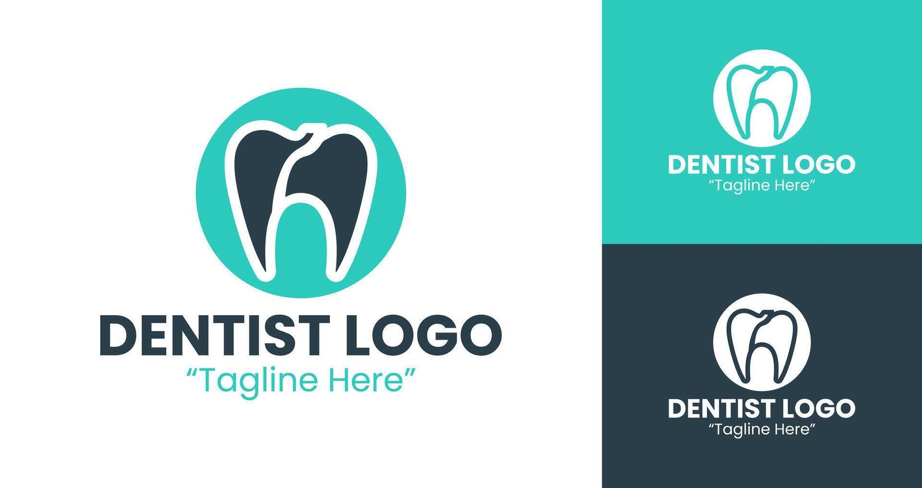 Sleek and Modern Dentist Logo Design with Tooth Symbol for Dental Clinics vector