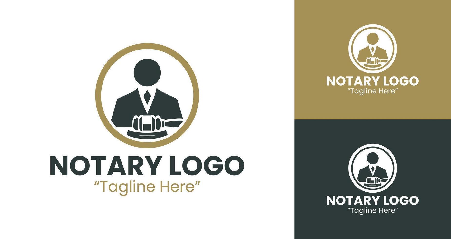 Professional Notary Logo Design with Gavel and Legal Symbol for Notary Public vector