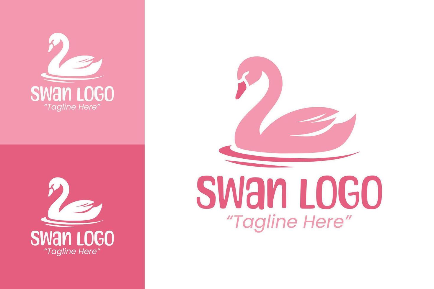 Feminine and Elegant Swan Logo with Pink and White for Business Branding vector