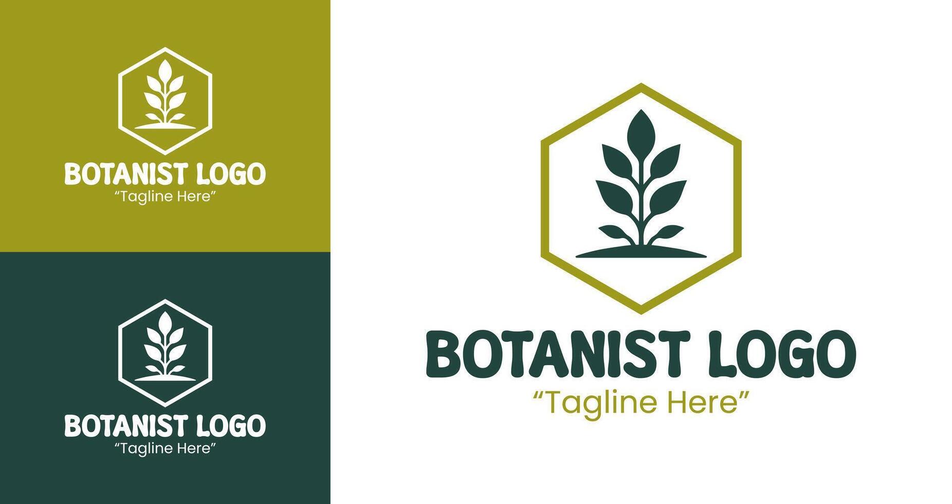 Fresh Botanist Logo with Nature Elements in Green and Gold for Eco-Friendly Brands vector