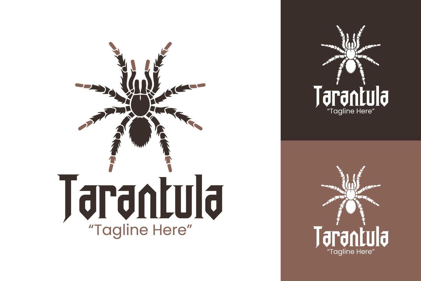 Elegant Tarantula Logo Design in Brown and White for Corporate Branding vector