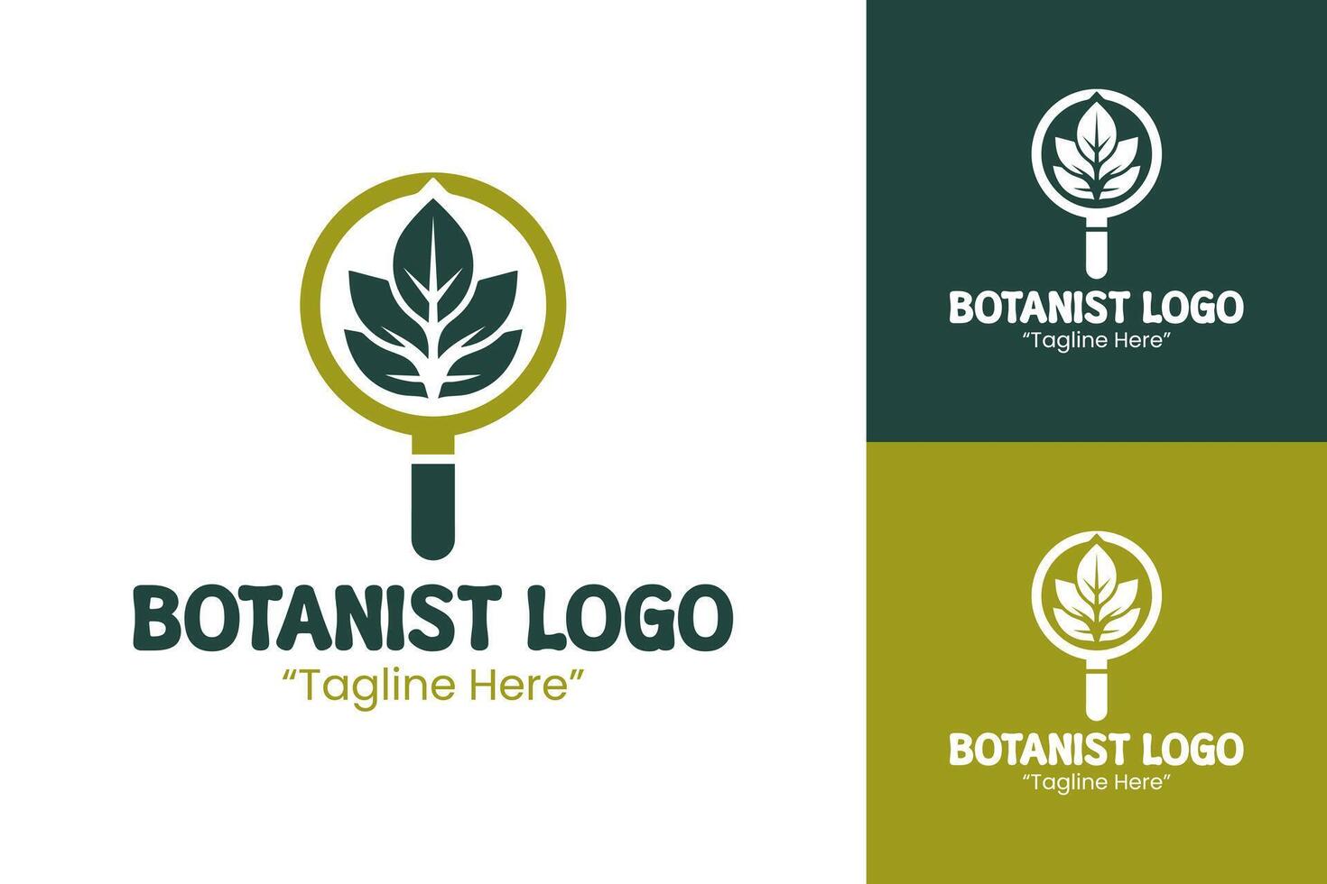 Modern Botanist Logo Designs for Organic and Eco-Friendly Branding in Green and Yellow vector