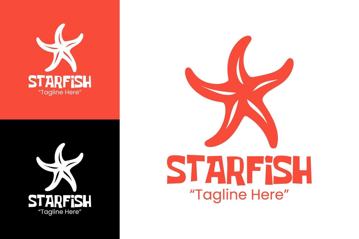 Modern Starfish Symbol Logo with Bold Font for Digital Branding vector