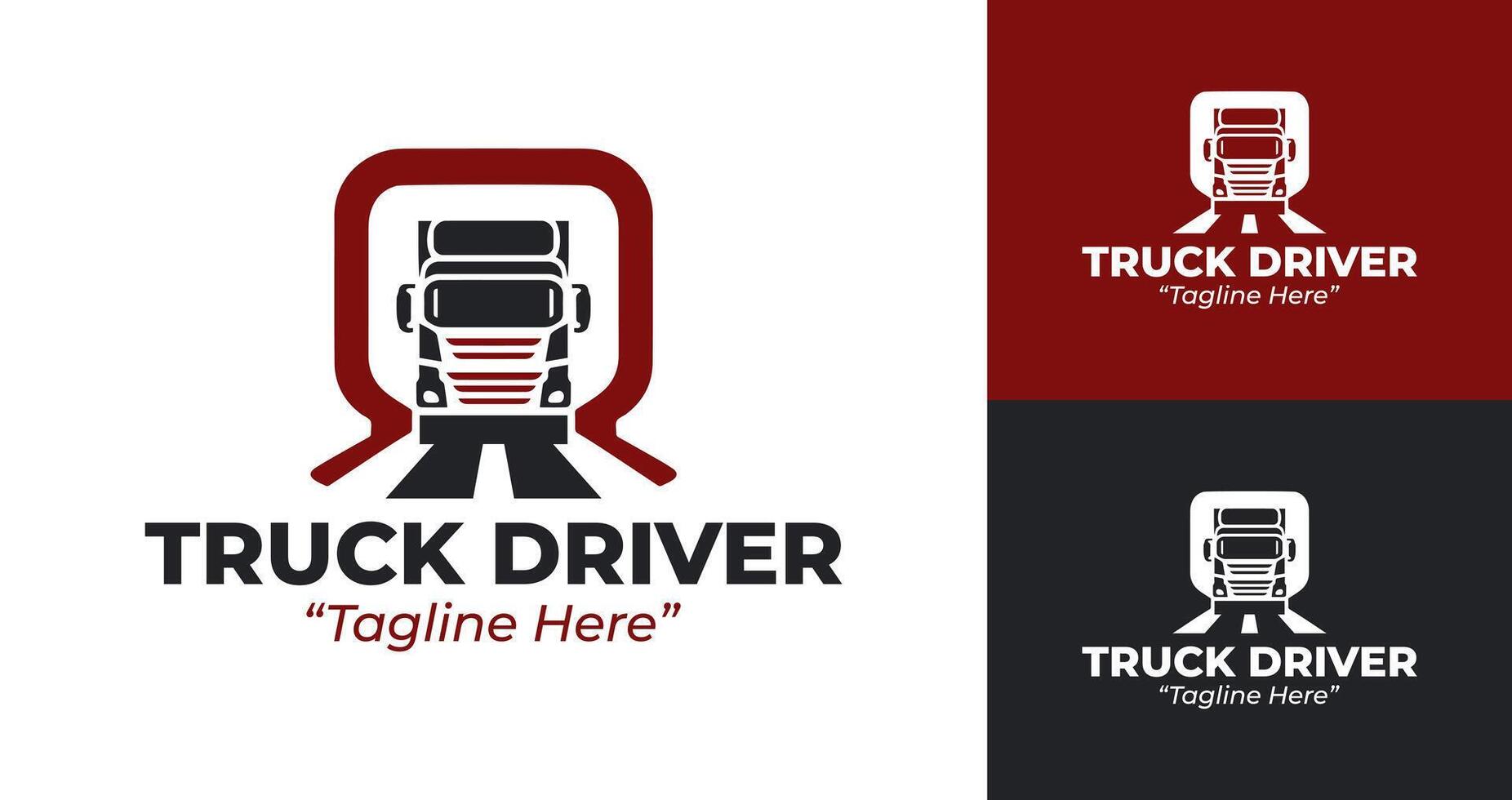 Creative and Minimalist Truck Driver Logo for Transport Businesses vector