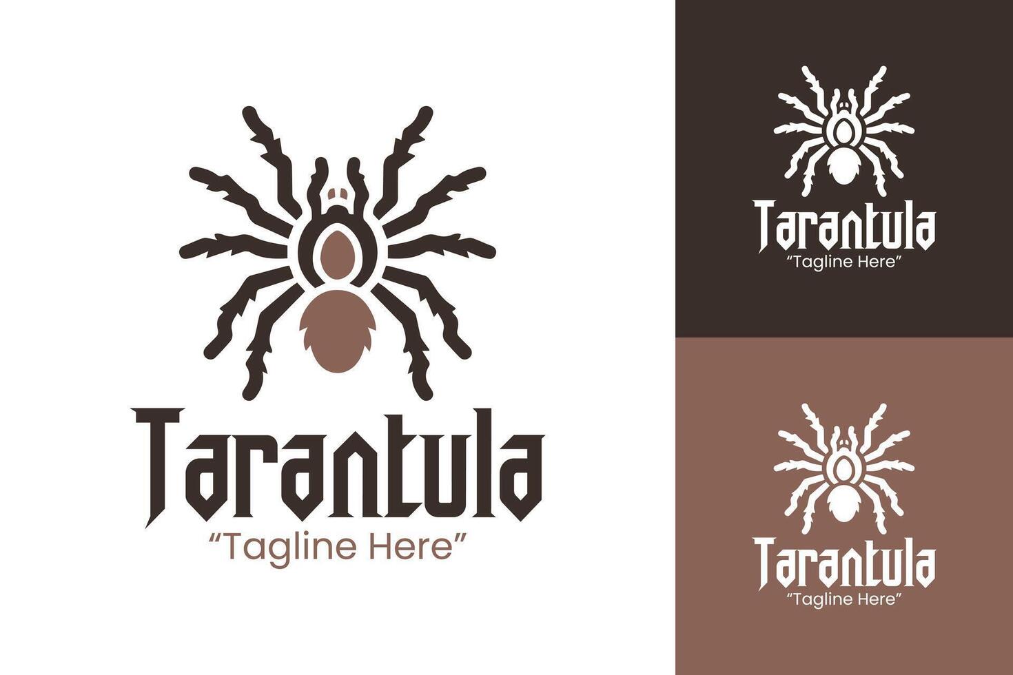Professional Tarantula Logo Design with Dark Brown and White Color Scheme for Branding vector