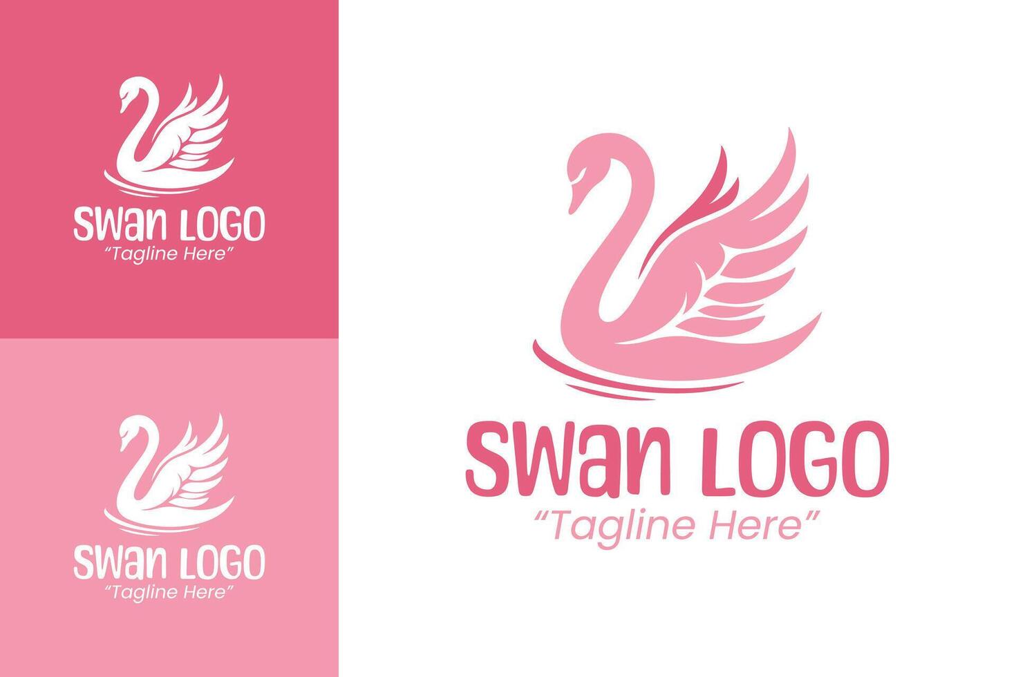 Elegant Swan Logo Design with Pink Color for Branding and Business vector
