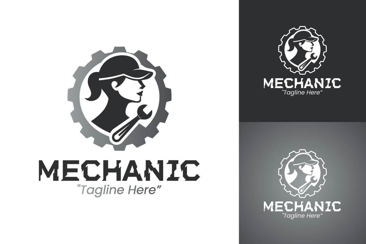 Minimalist Mechanic Logo for Auto Repair Branding and Identity vector