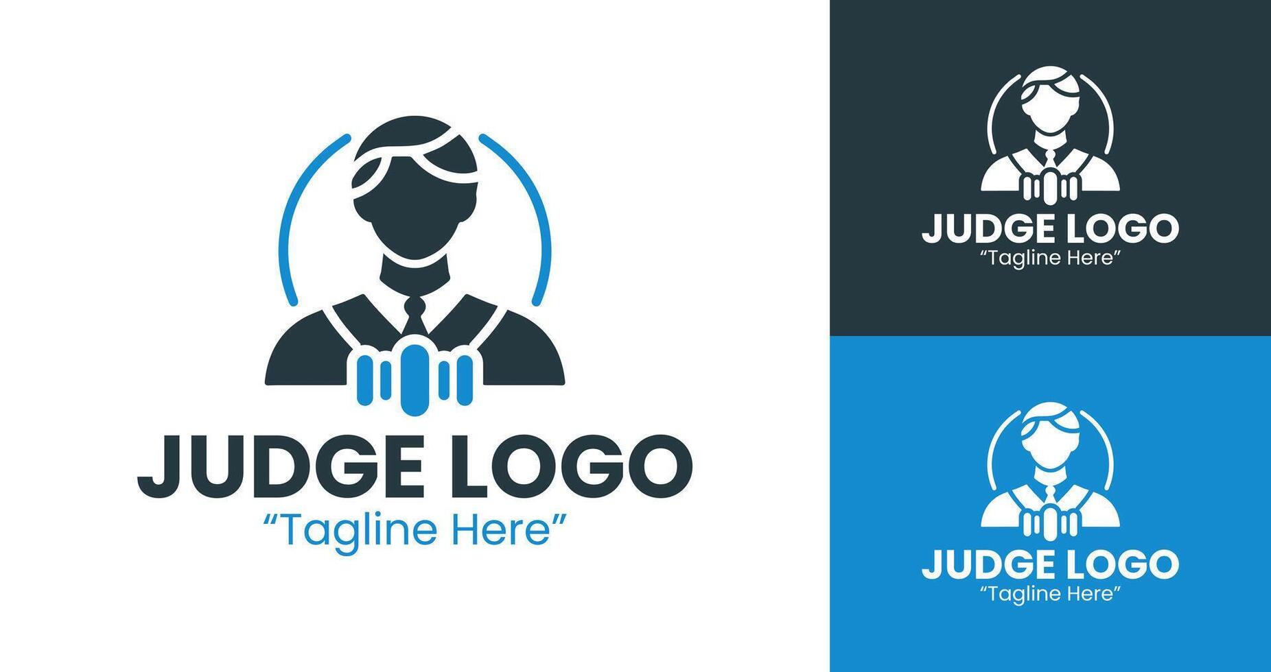Modern Judge Logo Designs with Legal Symbolism for Court and Law Branding vector