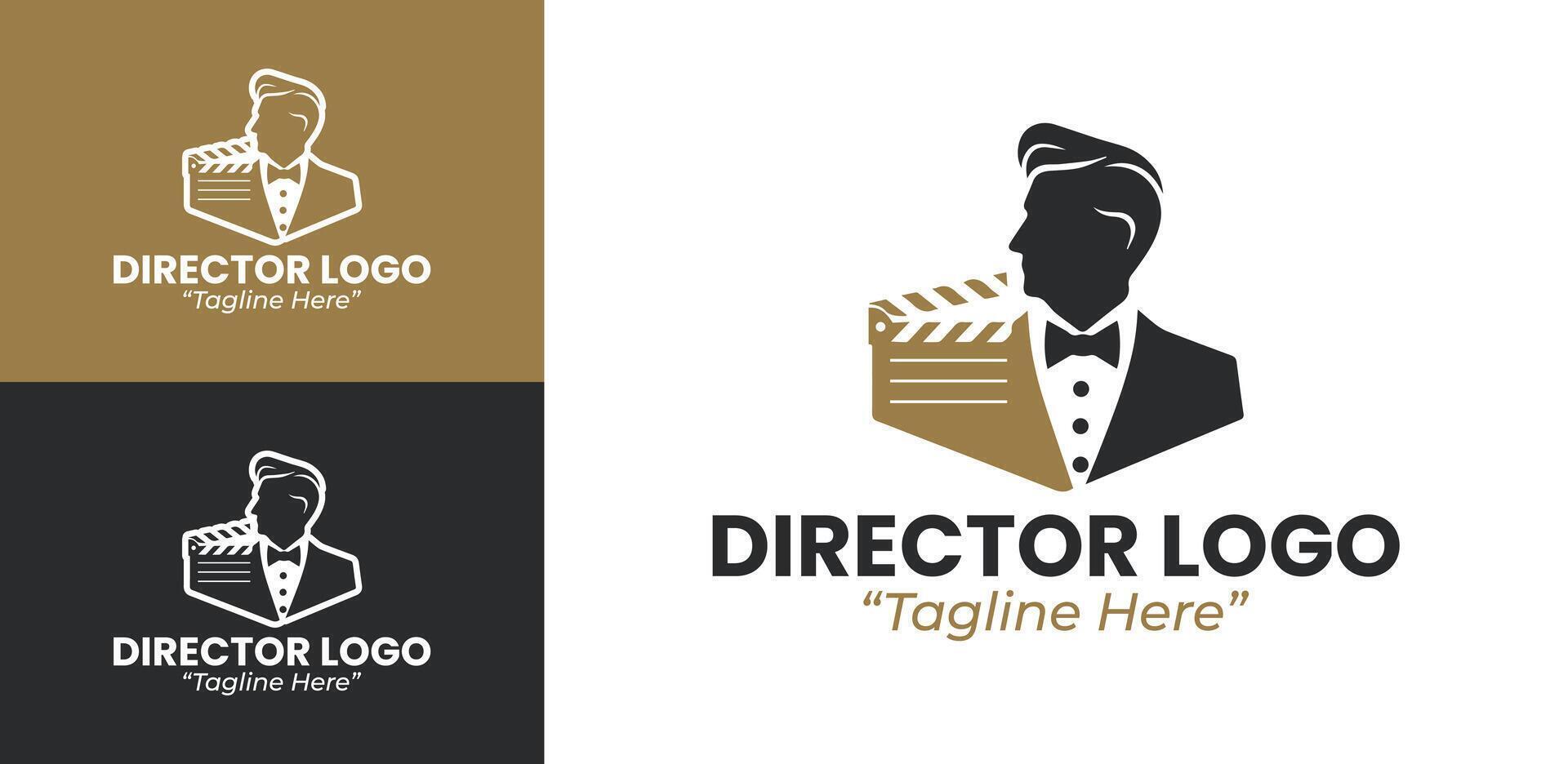 Elegant Director Logo with Bold Black and Gold Color Combination vector