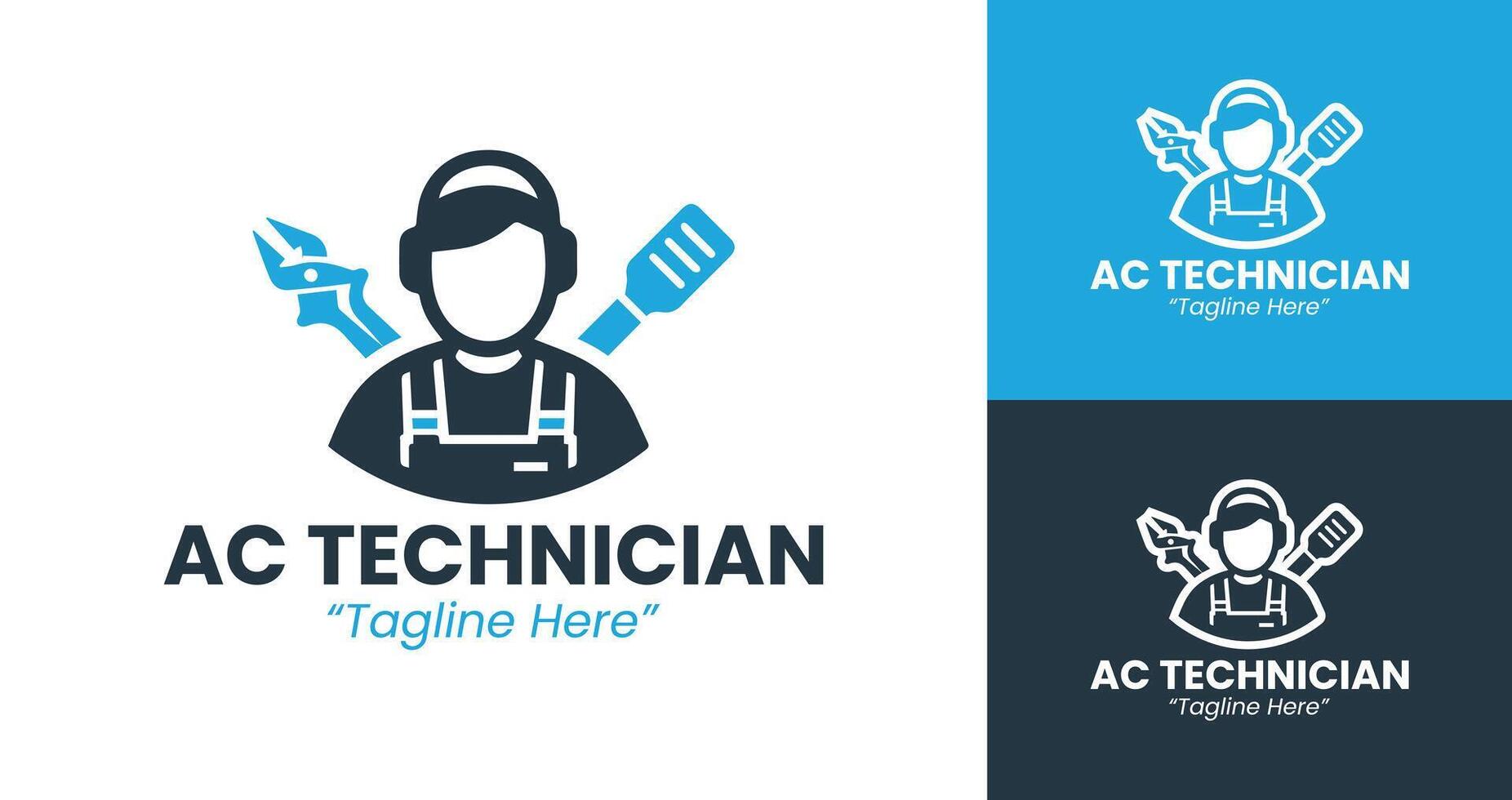 Reliable and Professional AC Technician Logo for Branding and Service Companies vector