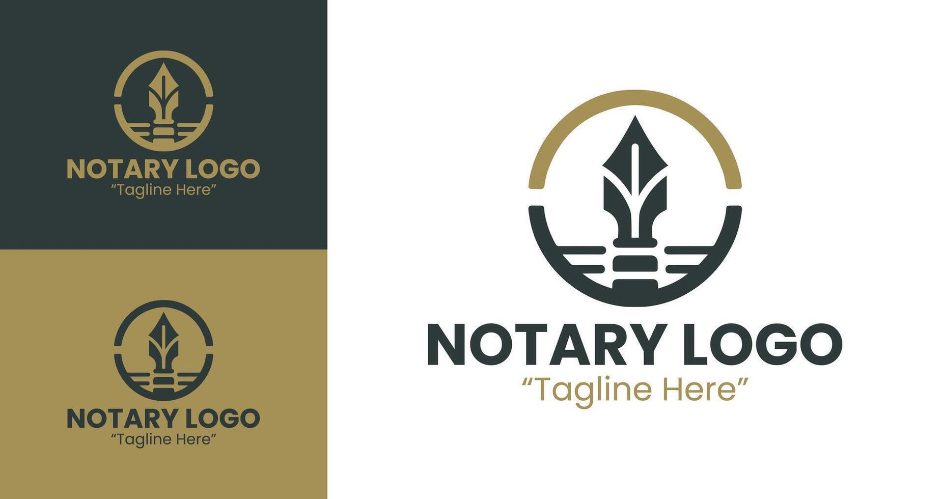 Modern Notary Logo with Quill and Seal for Legal and Notary Services Branding vector